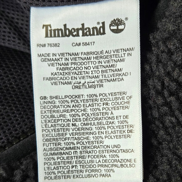 Timberland NWT Fleece Sherpa high neck full zip jacket Medium black - Picture 15 of 17
